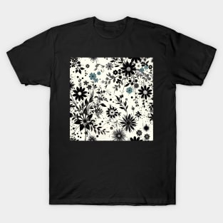 Black and White Floral T-Shirt